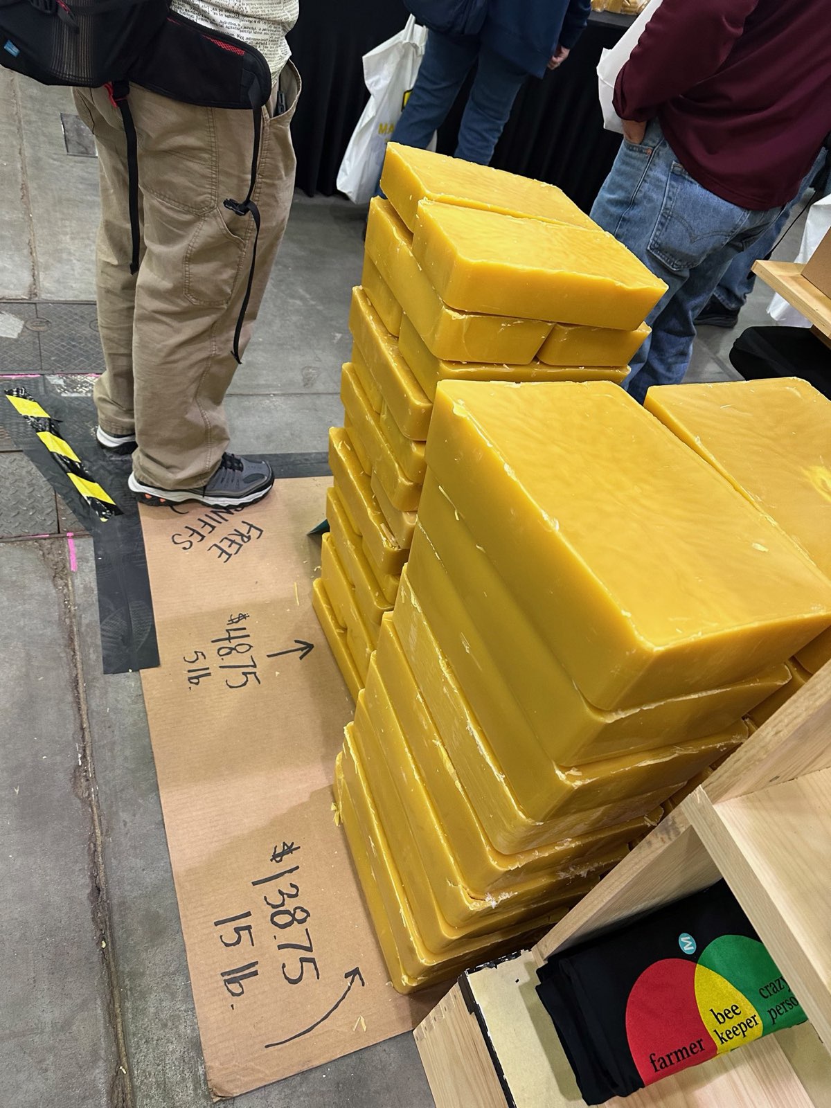 Blocks of rendered beeswax in Central PA