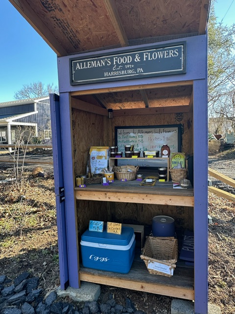 The Alleman Apiary self-serve honey stand at 3502 High St., Harrisburg, PA
